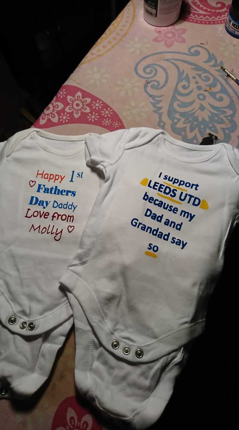 Picture of 2 personalised baby grows