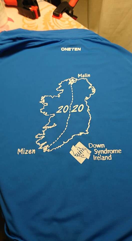 T-shirt with map of ireland for down syndrome cycle