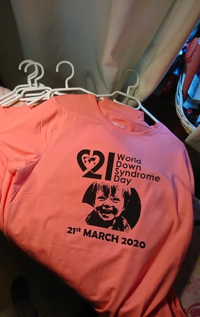 Number of personalised down syndrome day t-shirts